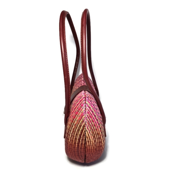 Le SAC Kultura Purse Handbag Handmade Ombre Woven Rainbow Philippines 10" X 7" - Picture 3 of 10